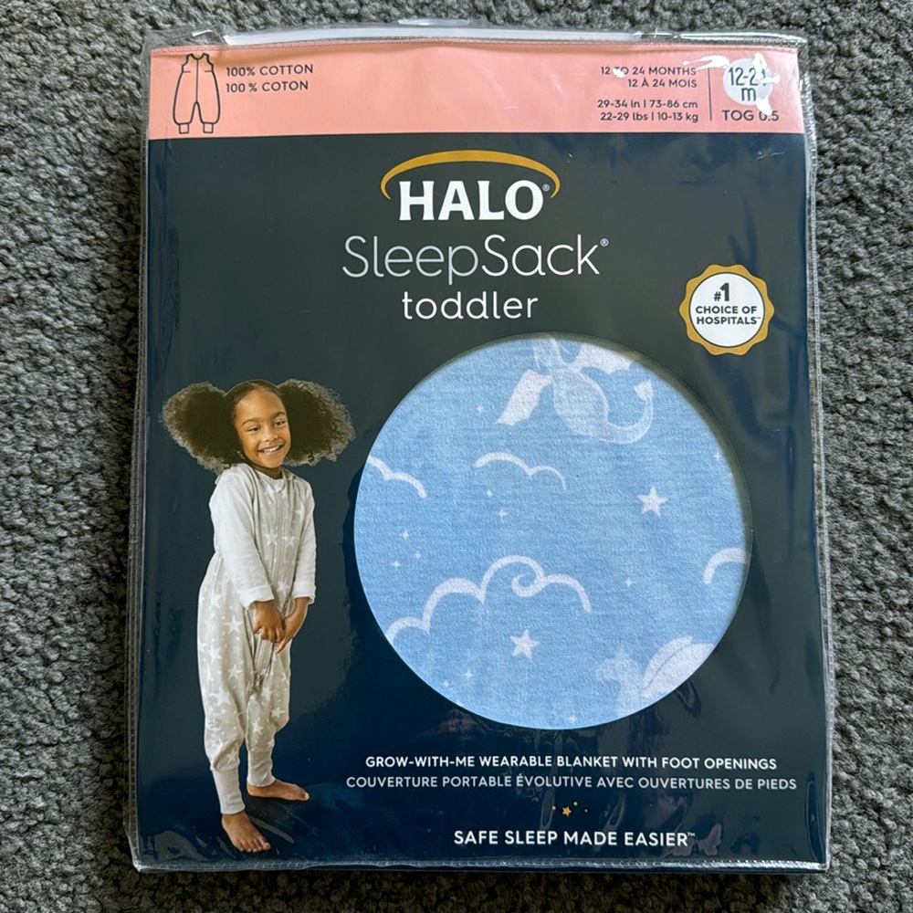 Halo toddler sleep sack blue dragons